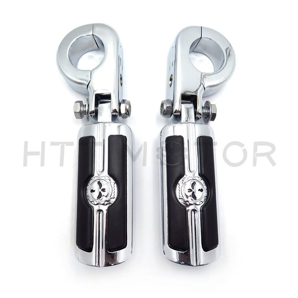 1 1/4" Highway Skull Foot Pegs P-Clamps For Harley Sportster 883 1340 XL1200