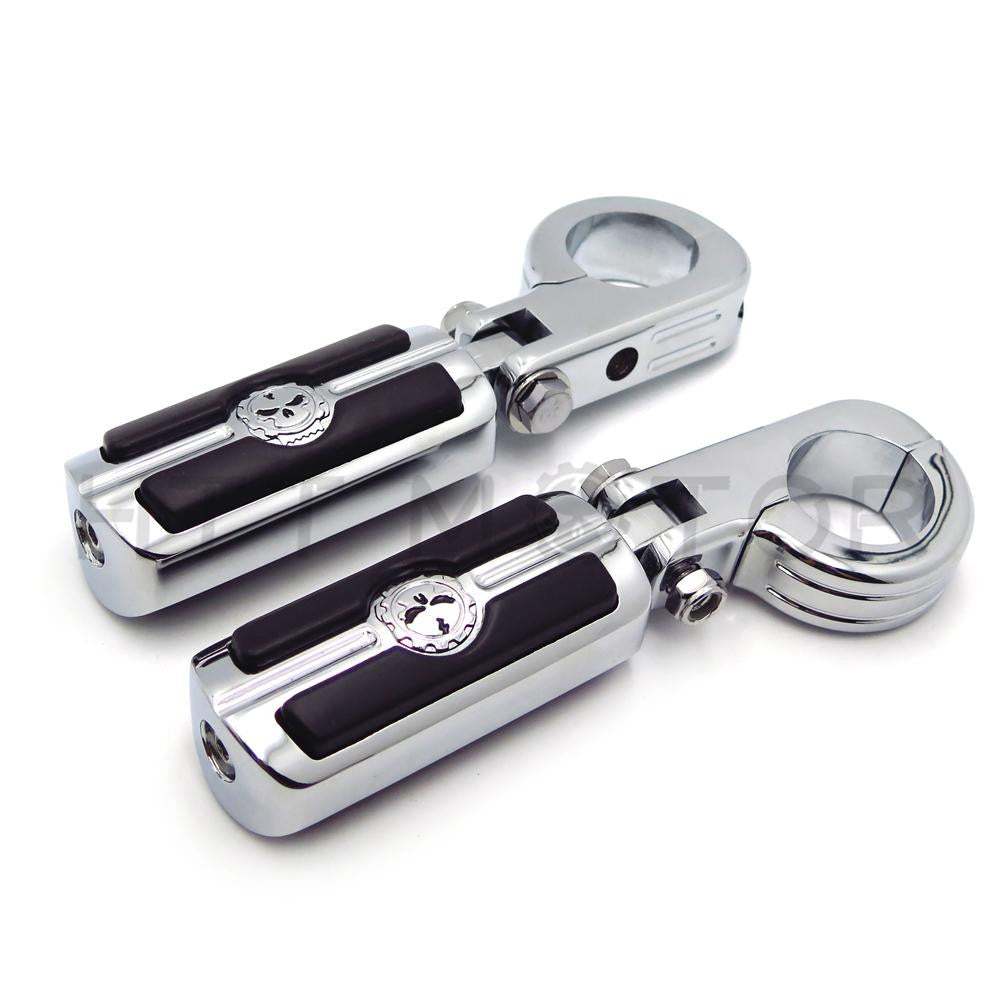 1 1/2" Highway Skull Foot Pegs P-Clamps For Harley Sportster 883 1340 XL1200