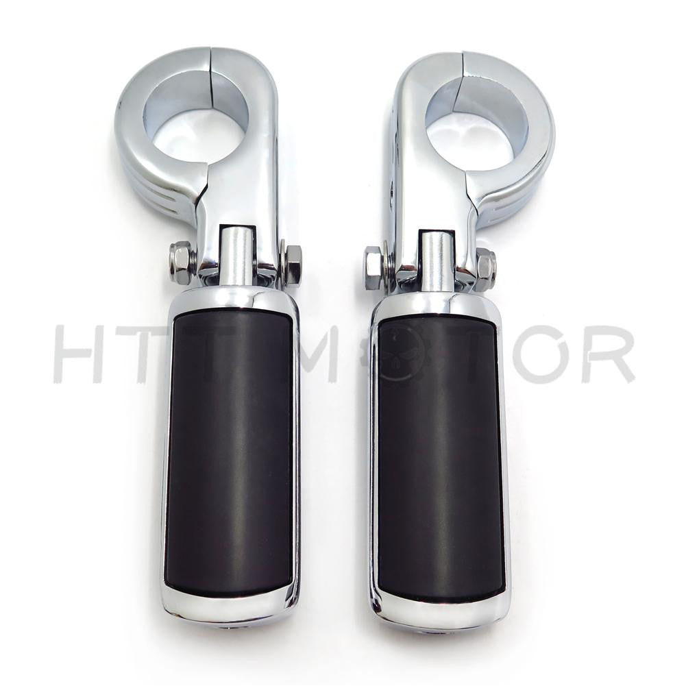 1 1/2" Skull Foot Pegs Mount P-Clamps For Honda GoldWing GL1800 GL1500 GL1100