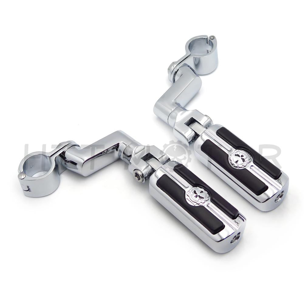 1 1/4" ENGINE GUARDS Skull Foot Pegs Clamps For Harley Sportster 883 1340 XL1200