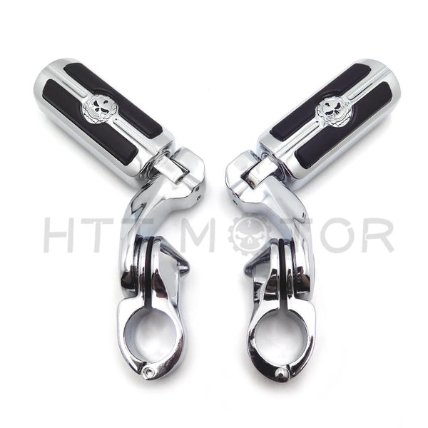 Chrome 2.5" Short Foot Peg Kit 1.25" Engine Guard For Softail Deluxe FLSTN