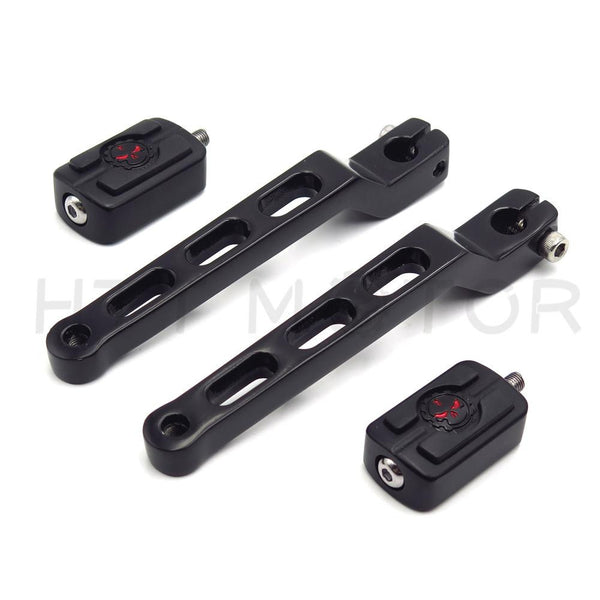 HTT Motorcycle Black Aluminum Heel/Toe Shift Levers with Skull Shifter Pegs For Harley Davidson Heritage Softail FLST 1986-later