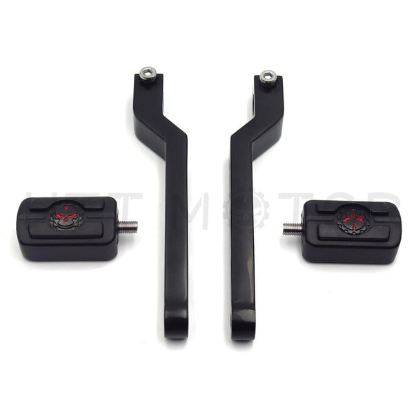 HTT Motorcycle Black Aluminum Heel Toe Shift Levers/Gear Shift Pedal Levers with Skull Shifter Pegs For Harley Davidson Heritage Softail FLST 1986-later
