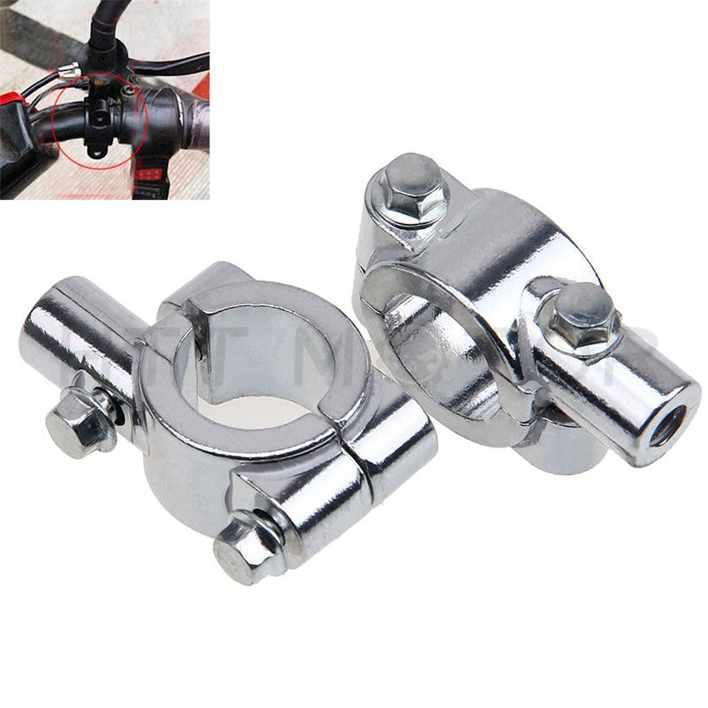7/8" 22mm Motorcycle HandleBar 10mm Mirror Thread Mount Holder Clamp Adaptor Chrome