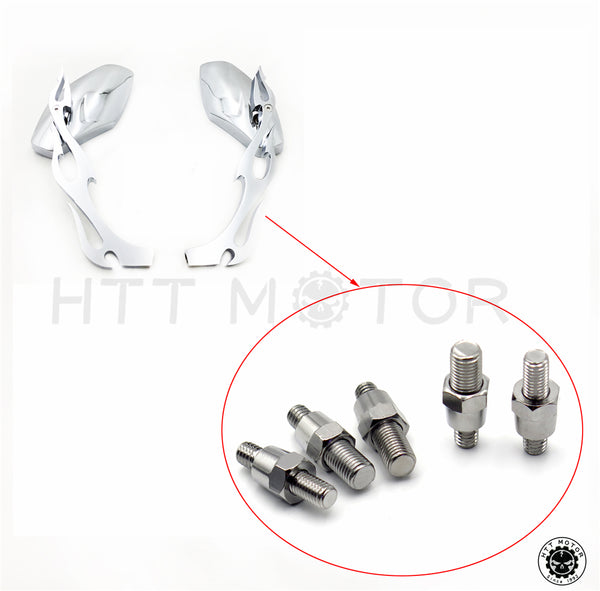 Motorcycle Racing Rearview Side Mirrors Bolt 8mm 10mm Chrome Counter/clockwise