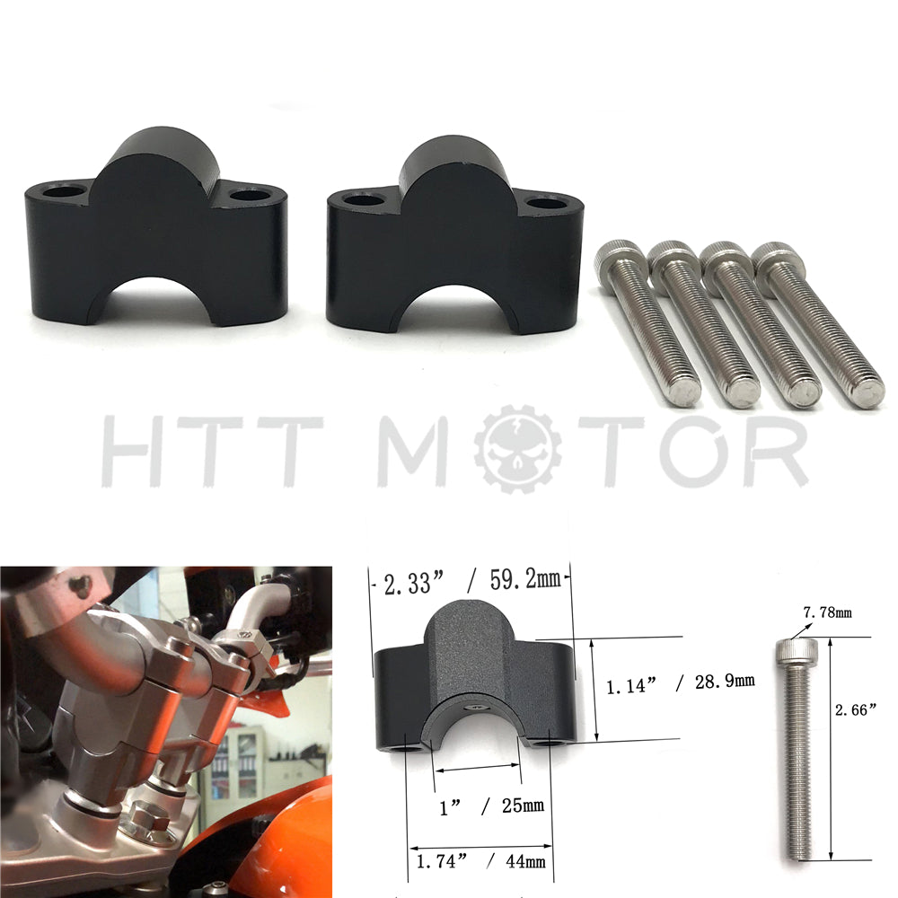 Riser higher handlebar riser 25mm Adaptor for KTM Duke 200 250 390 2013-2016 Black