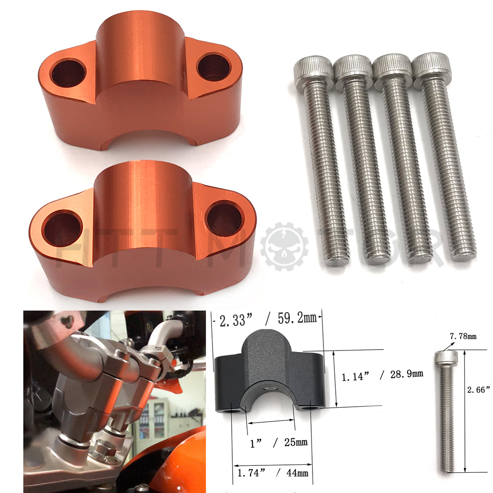 Riser higher handlebar riser 25mm Adaptor for KTM Duke 200 250 390 2013-2016 Orange
