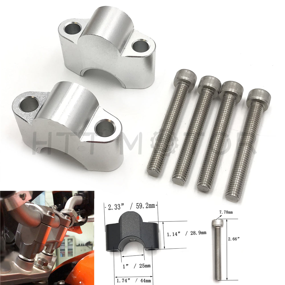 Riser higher handlebar riser 25mm Adaptor for KTM Duke 200 250 390 2013-2016 Silver