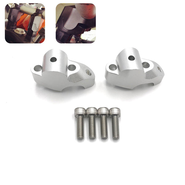 28mm Handlebar Mount Riser CNC 30mm Up 25mm Back For KTM 1190 1050 1290 ADV Silver