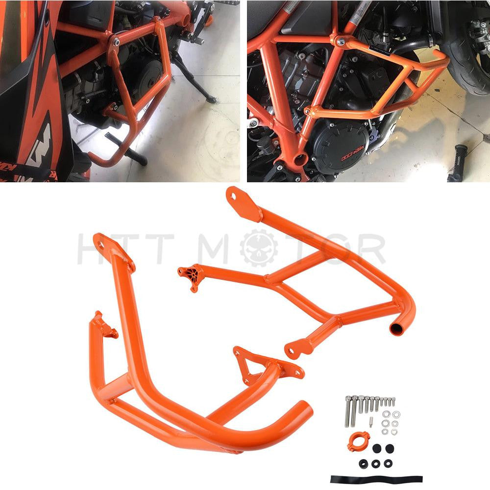 For KTM 1290 Super Duke R GT Orange Side Crash Bar Hoop Frame Bumper Guard 14-18