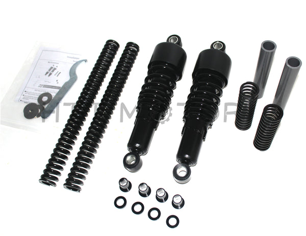 HTTMT- Front Rear Lowering Slammer Suspension Drop Kit For Harley Touring FLH/T 84-13 Black