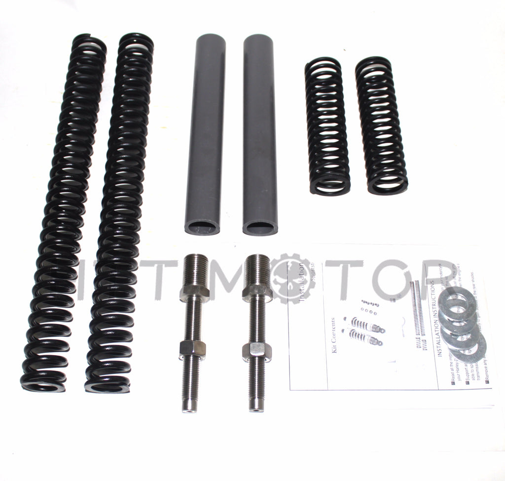 HTTMT- Drop-In Fork Lowering 1-2" suspension lowering kit For 00-16 Harley 41mm Softail