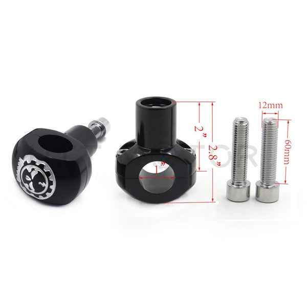 Gear Skull Black 25mm 1" Handlebar Riser Universal Fit Harley Honda Yamaha