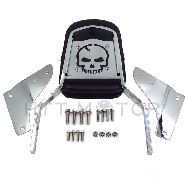 HTTMT-Skull Backrest Sissy Bar w/ Pad For 1995-2010 Honda Shadow ACE 1100/Tourer/Sabre