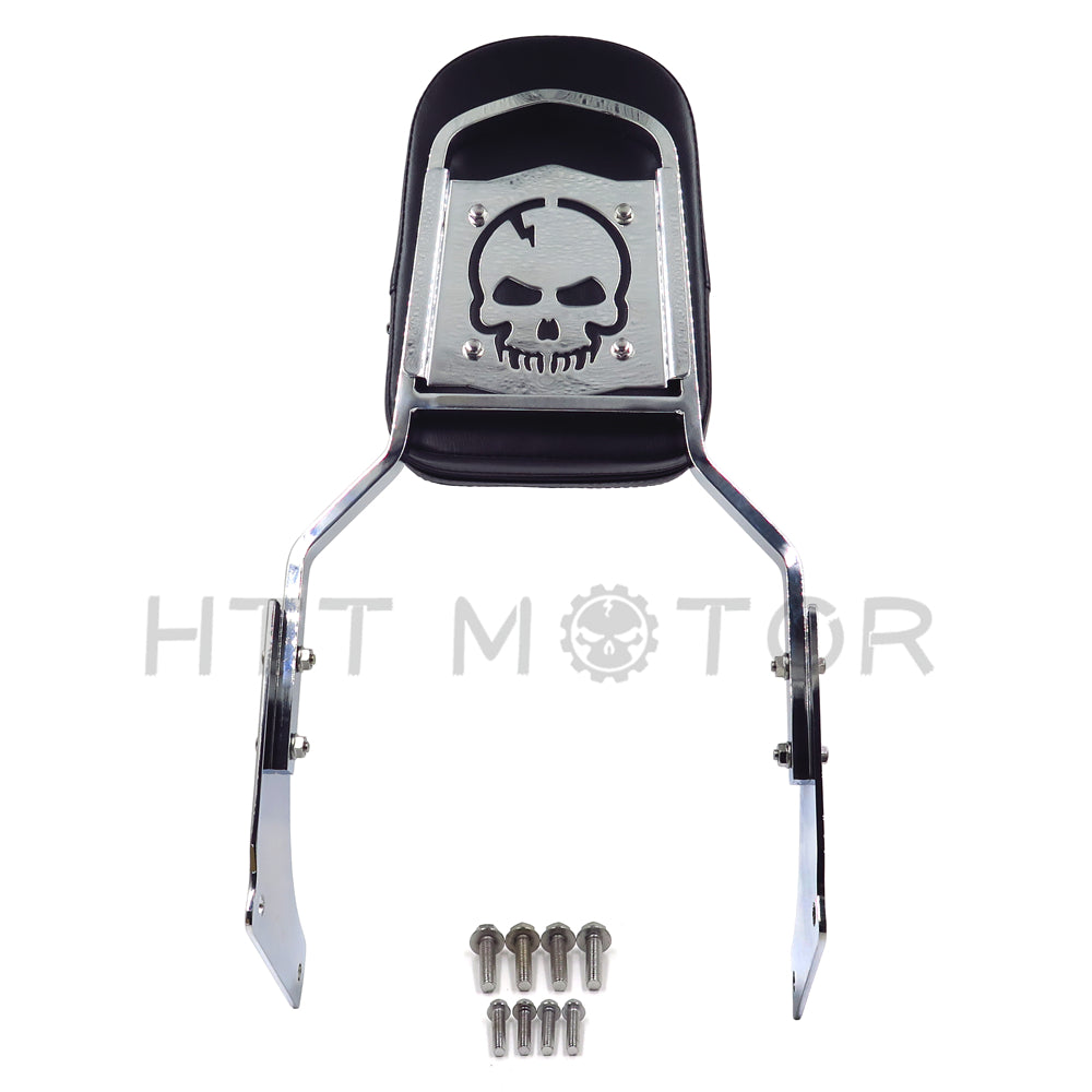 HTTMT- Chrome Skull Backrest Sissy Bar w/ Pad For Honda Shadow ACE 1100/Tourer/Sabre
