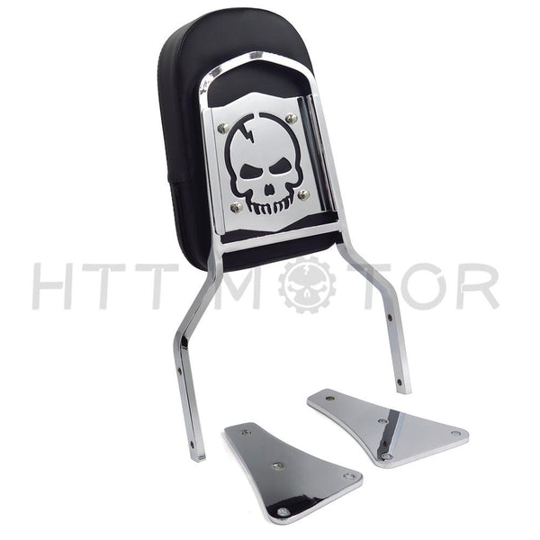 Chrome Flame Backrest Sissy Bar With Leather Pad For 86-13 Kawasaki Vulcan 1500 Classic