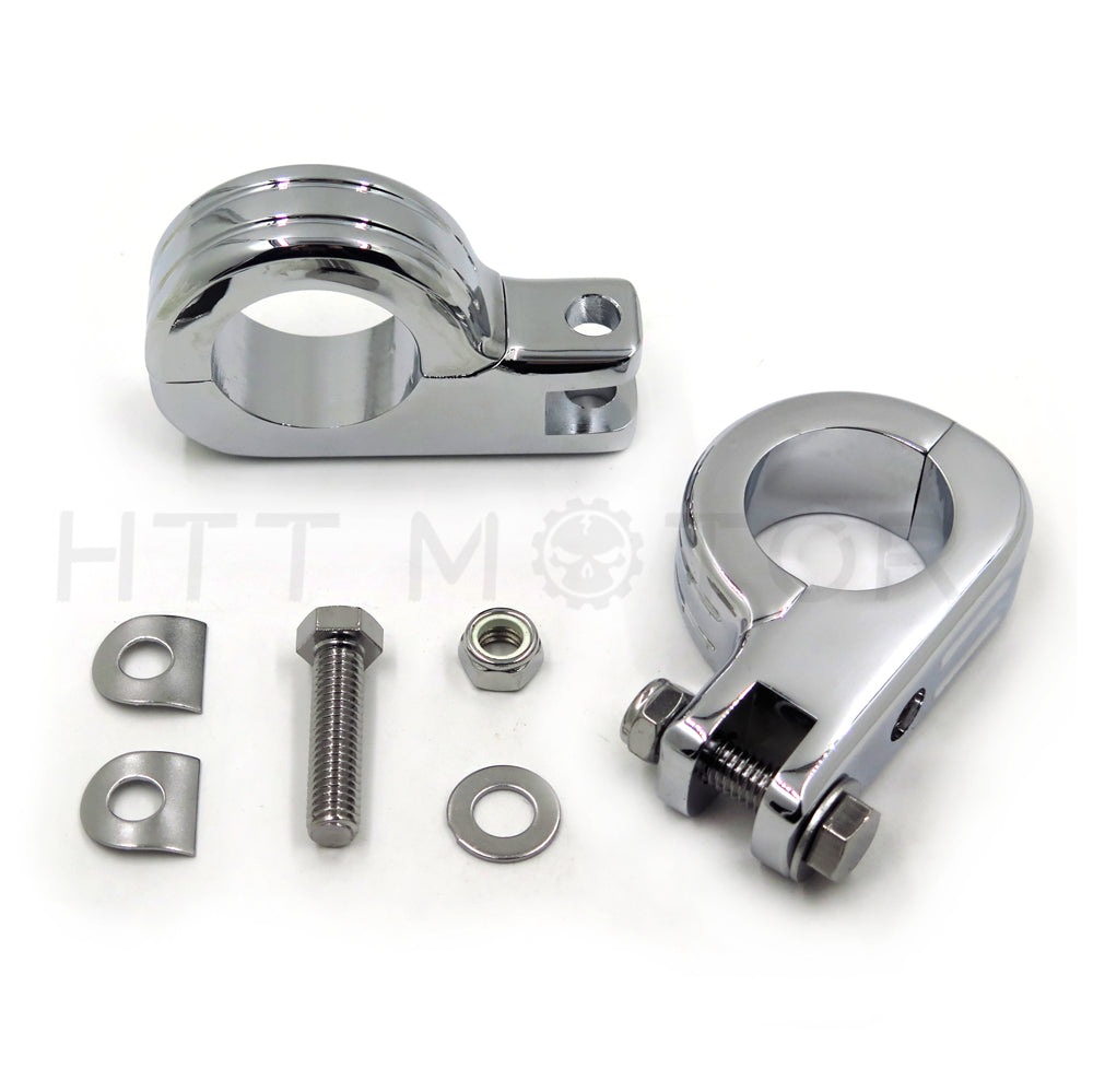 Motorcycle 1-1/2" 38mm Engine Crash Bar Highway Foot Peg Mount Clamp for Harley