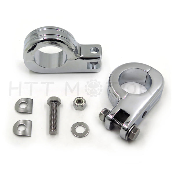 Motorcycle 1-1/2" 38mm Engine Crash Bar Highway Foot Peg Mount Clamp for Harley