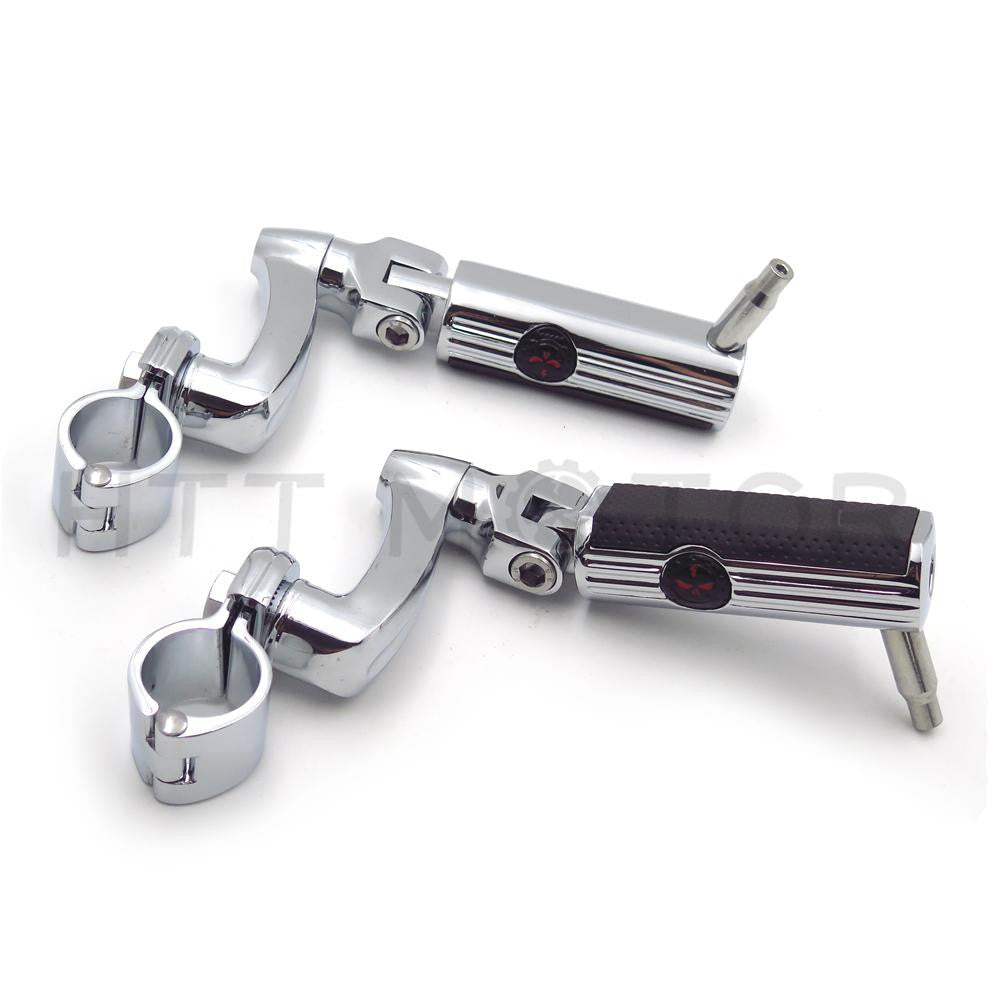 Gear Skull 1" 25mm Arched Footpeg Mounting Kit Chrome