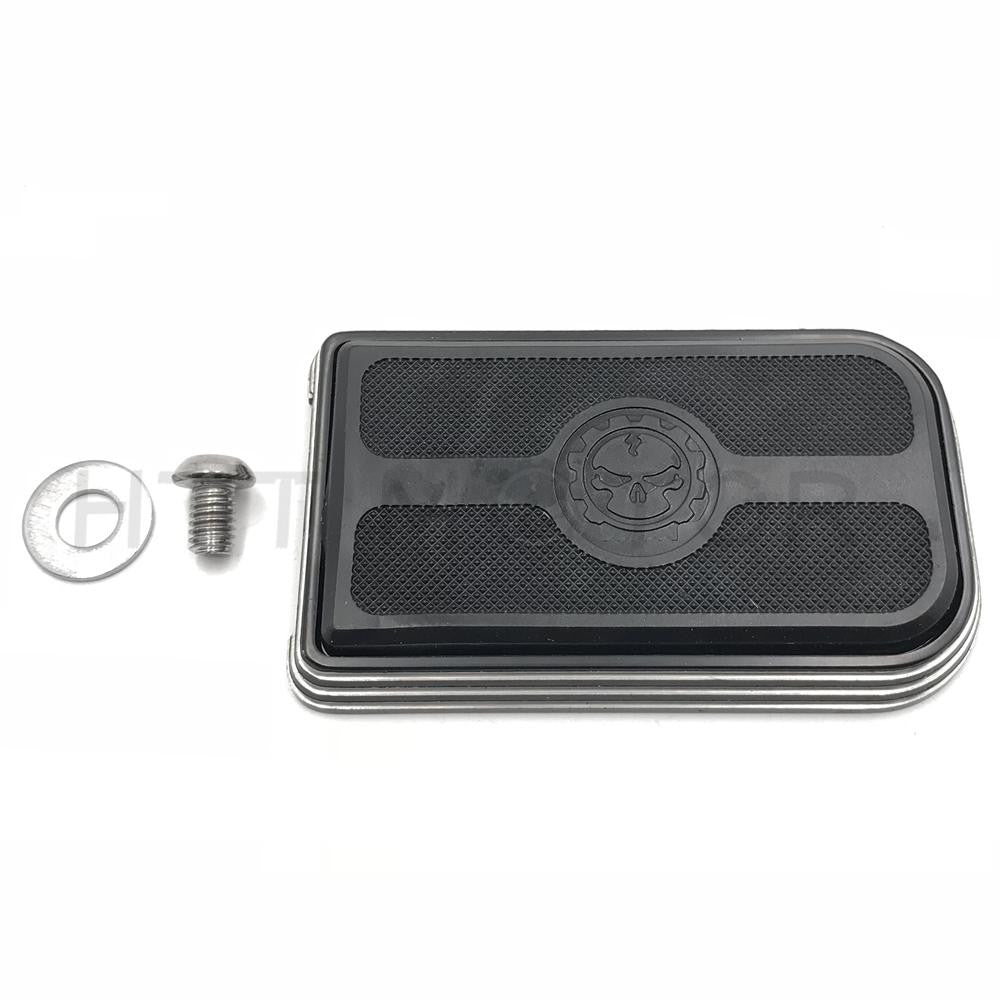 Black Gear Skull Brake Pedal Pad For Harley Street Glide FLHX/ Freewheeler FLRT