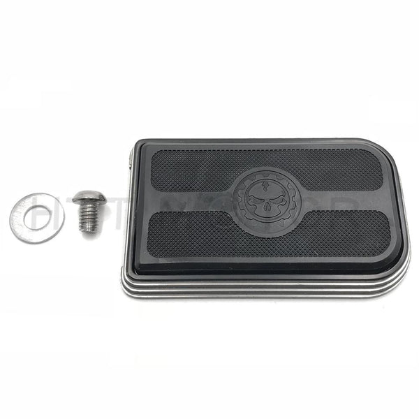 Black Gear Skull Brake Pedal Pad For Harley Street Glide FLHX/ Freewheeler FLRT