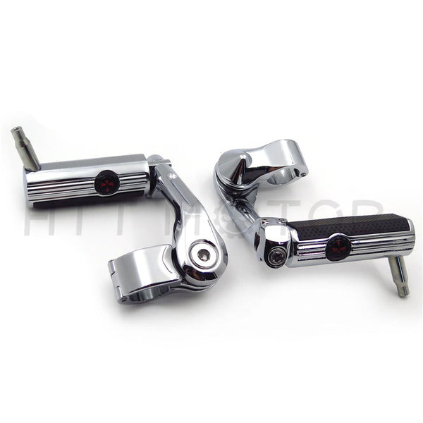 1.25" 32mm Adjustable Highway Long Mount Skull Footpeg For Harley Touring