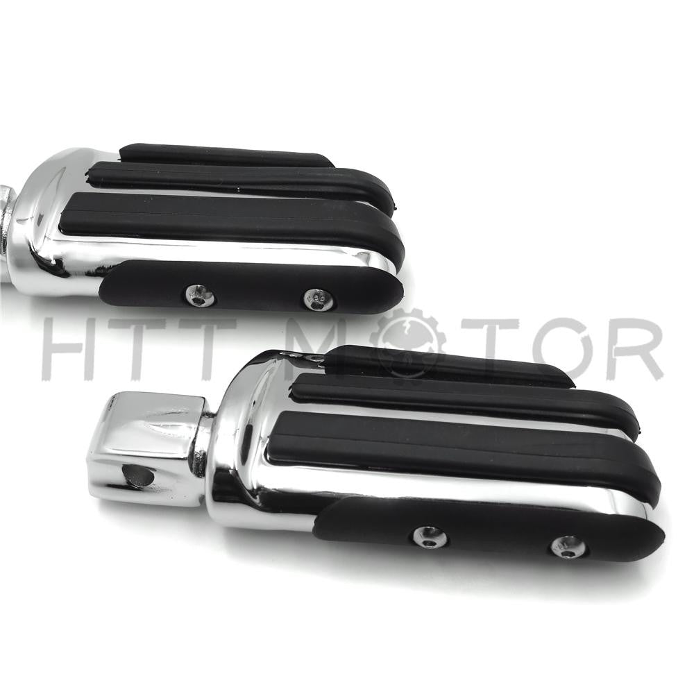 Chrome Rubber Pilot footpeg footrest For Kawasaki Vulcan 900 Custom Yamaga Virago