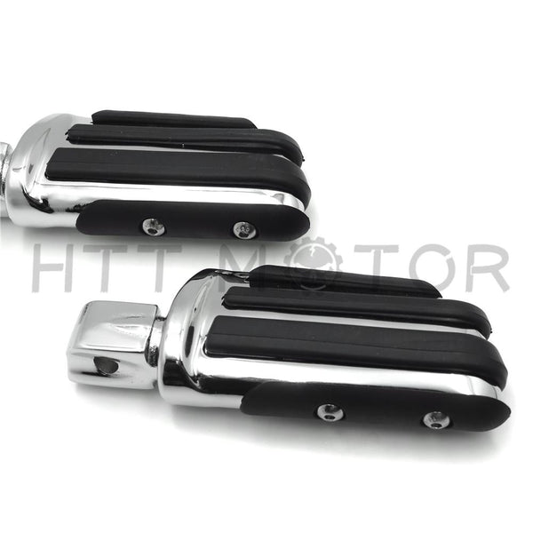 Chrome Rubber Pilot footpeg footrest For Kawasaki Vulcan 900 Custom Yamaga Virago