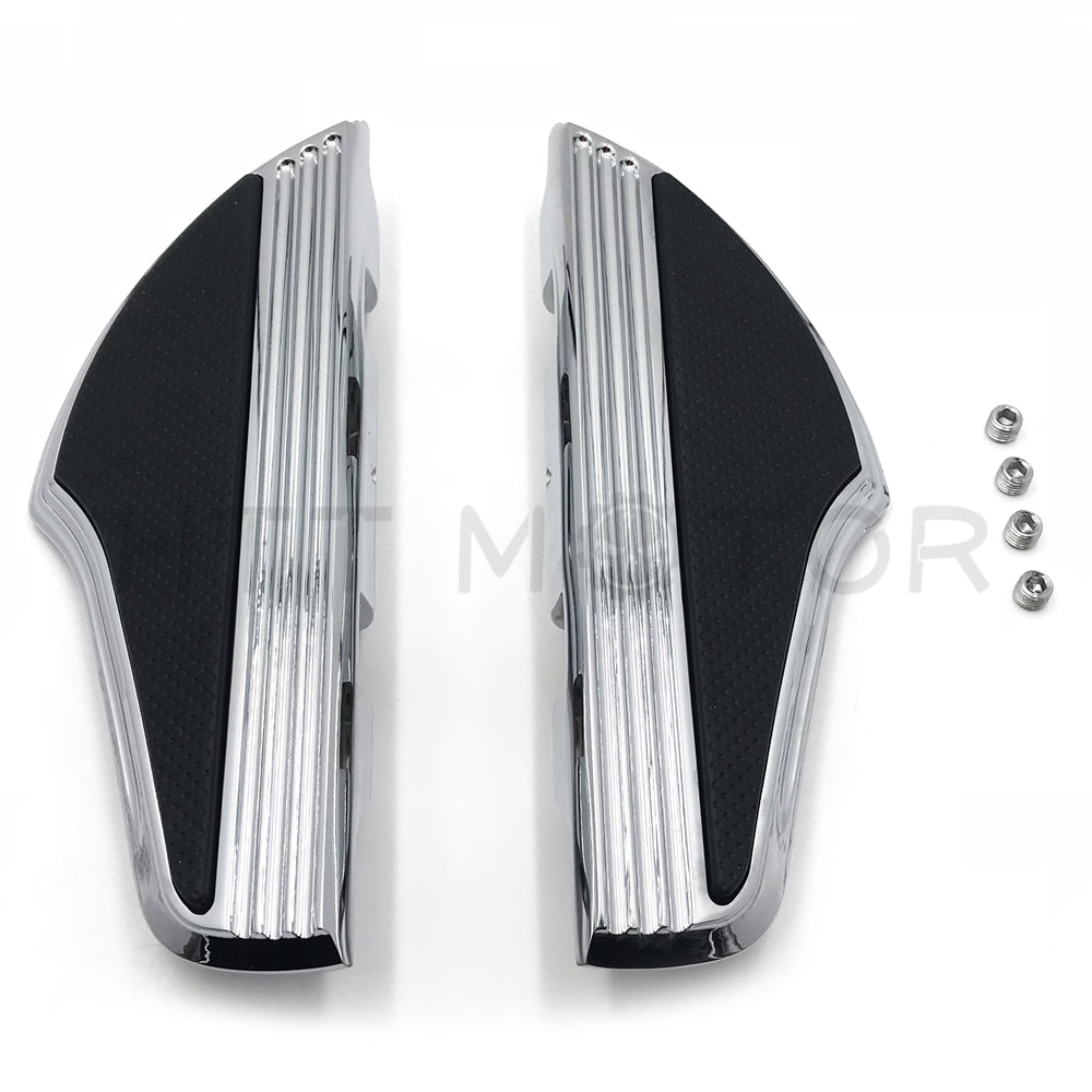 Shark Fin Defiance Passenger Footboard Kit For Harley 06-17 Dyna 86-19 Touring Chrome