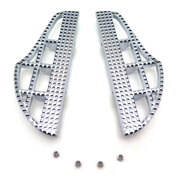 USMT216-119A-CD- Billet Aluminum Shark Fin Dominator Passenger Footboard Compatible With Harley 1986-2019 Touring Road King Chrome Aftermarket Products