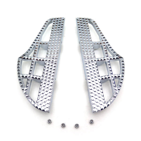 USMT216-119B-CD- Modern Chrome Shark Fin Dominator Passenger Footboard Kit Compatible With Harley 06-17 Dyna Fat Boy Low Rider