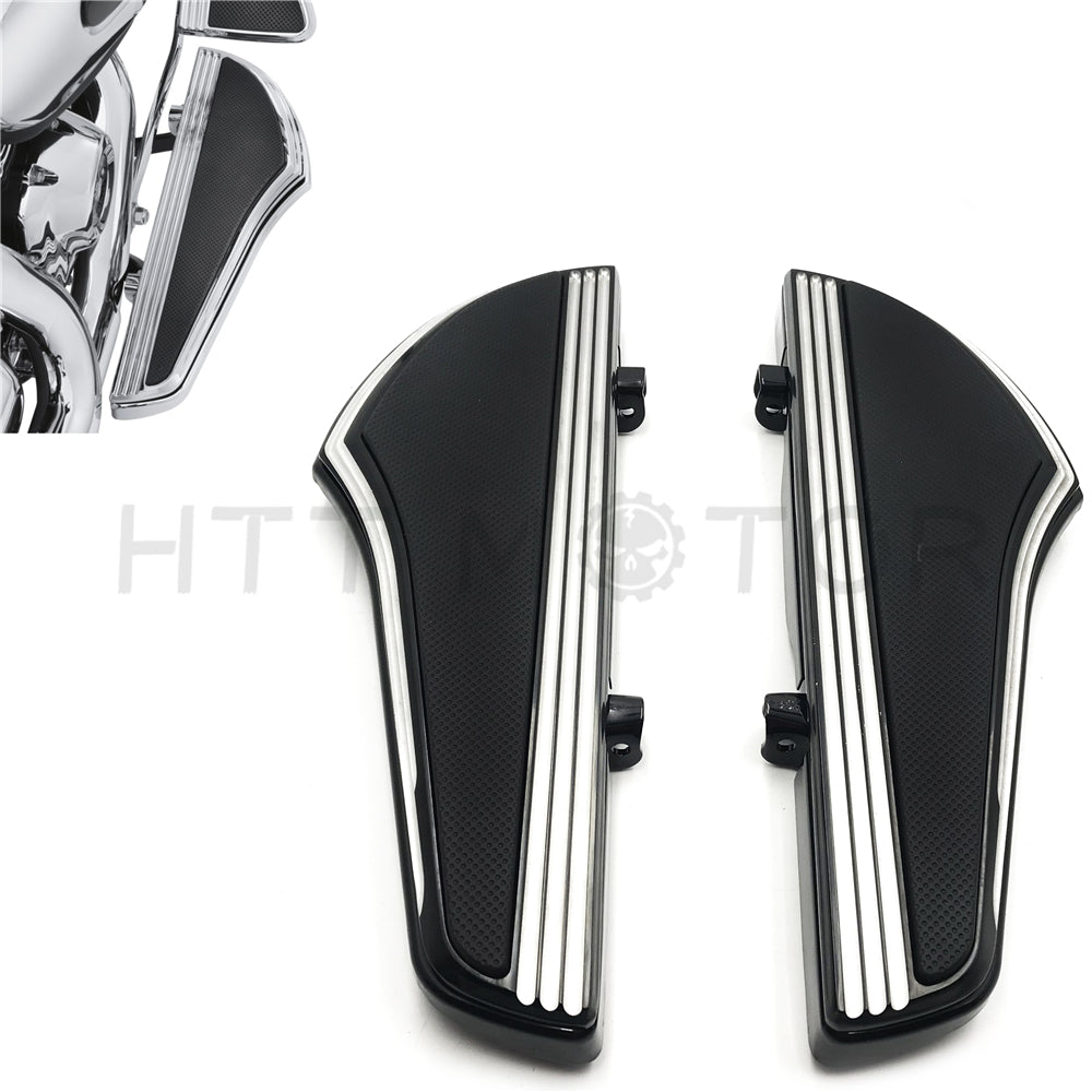 Shark Fin Defiance Driver Footboard For Harley 12-16 FLD 00-19 Touring Black