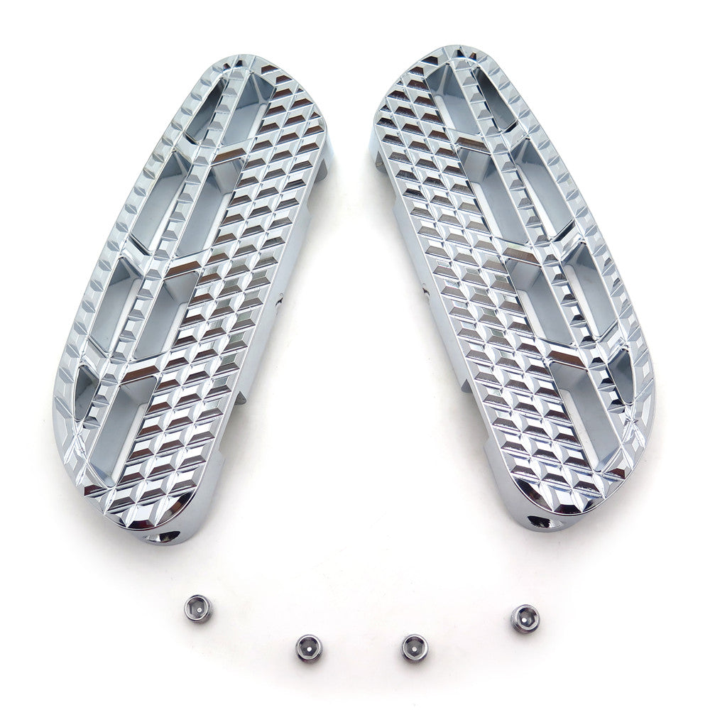 USMT216-122C-CD- Chrome 2PCs Dominator Passenger Footboard Knob Deep Cutting Compatible With 93-19 Harley Road King