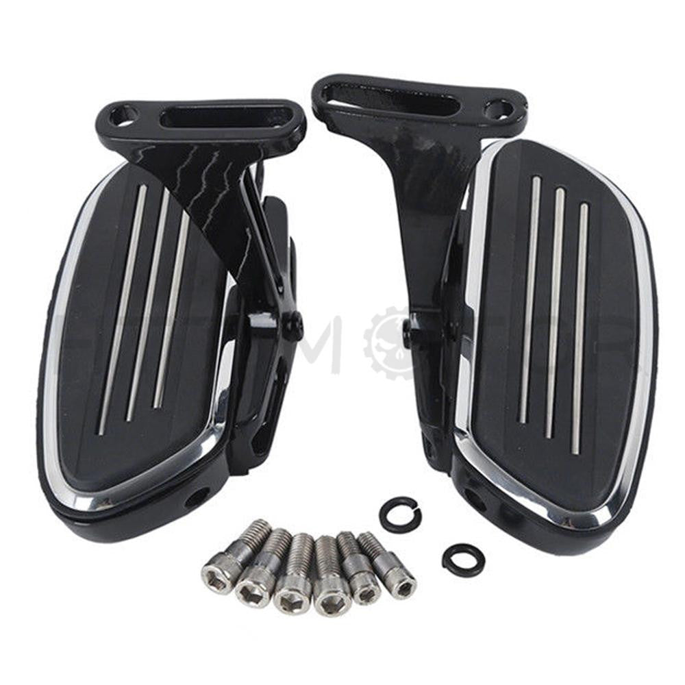 Black Streamline Passenger Footboard Floor Board Set For Harley Touring 93-18