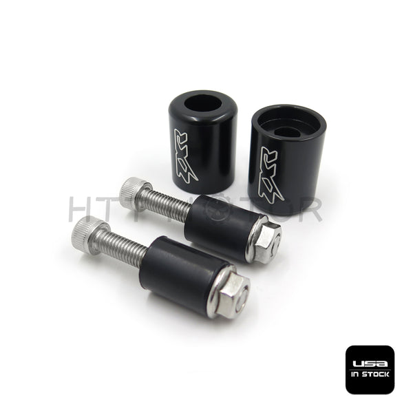 HTTMT- Black Bar Ends Black Rubber For 95-12 Kawasaki Ninja ZX6R/06-07 ZX10R/00-05 ZX12R