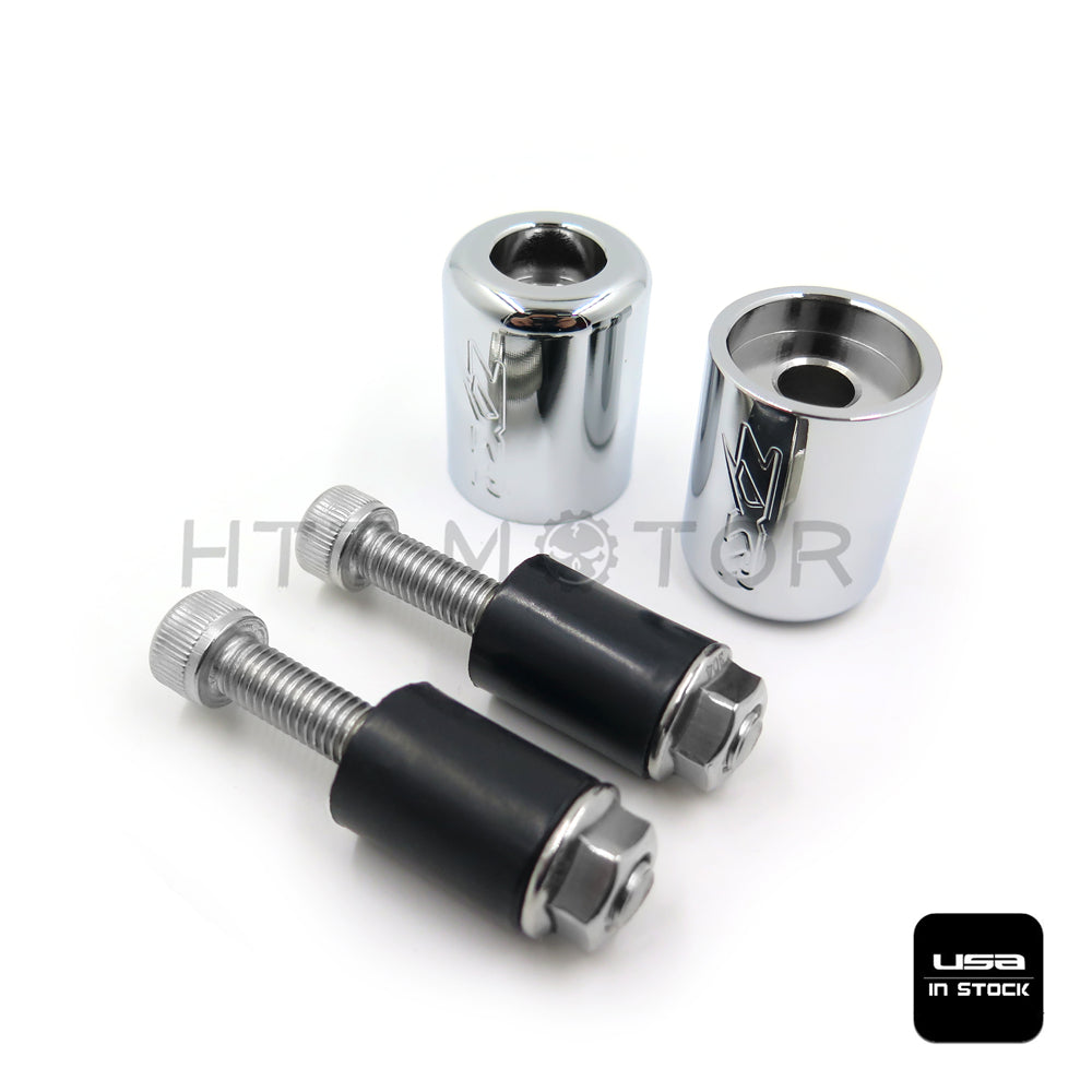 HTTMT- For 94-03 Kawasaki ZX9/ZX9R 99-00 ZRX1100 Chrome Weight Bar Ends Sliders Rubber