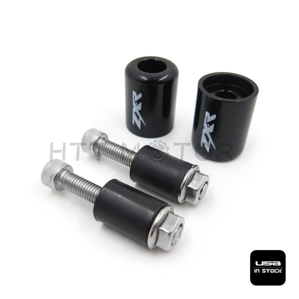 HTTMT- Bar Ends "ZXR" Rubber Black For 1996-2003 Kawasaki Ninja ZX7R / 99-00 ZRX1100