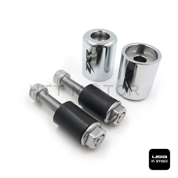 HTTMT- Bar Ends "ZXR" Chrome Rubber For 2006-2012 Kawasaki Ninja 650R / EX650R