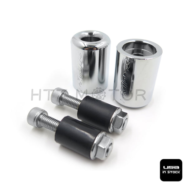 HTTMT- Chrome Bar End Slider Kit Rubber for Kawasaki 2006-07 Ninja ZX-10R ZX10R