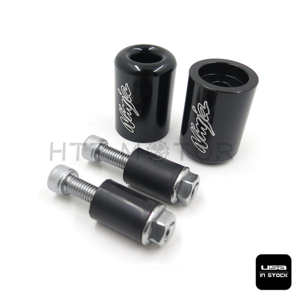 HTTMT- Weight Bar End Black Rubber For 87-12 Kawasaki Ninja 250R EX250/06-12 650R EX650R