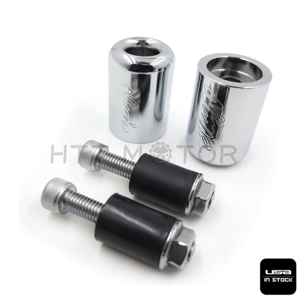 HTTMT- Bar Ends Chrome Rubber For 87-12 Kawasaki Ninja 250R EX250/ 06-12 650R EX650R