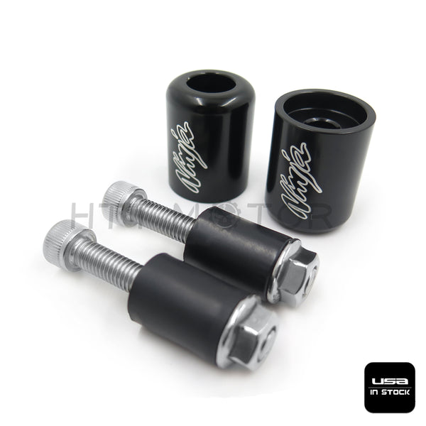 HTTMT- Bar Ends For Kawasaki Ninja Ex250 Ex500 Ex650R Zx6R-636 Zzr1200 Black Rubber