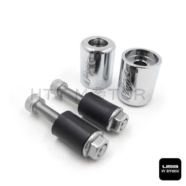 HTTMT- Bar Ends For Kawasaki Ninja Ex500 Ex650R Zx6R-636 Zrx1100 Zzr1200 Chrome Rubber