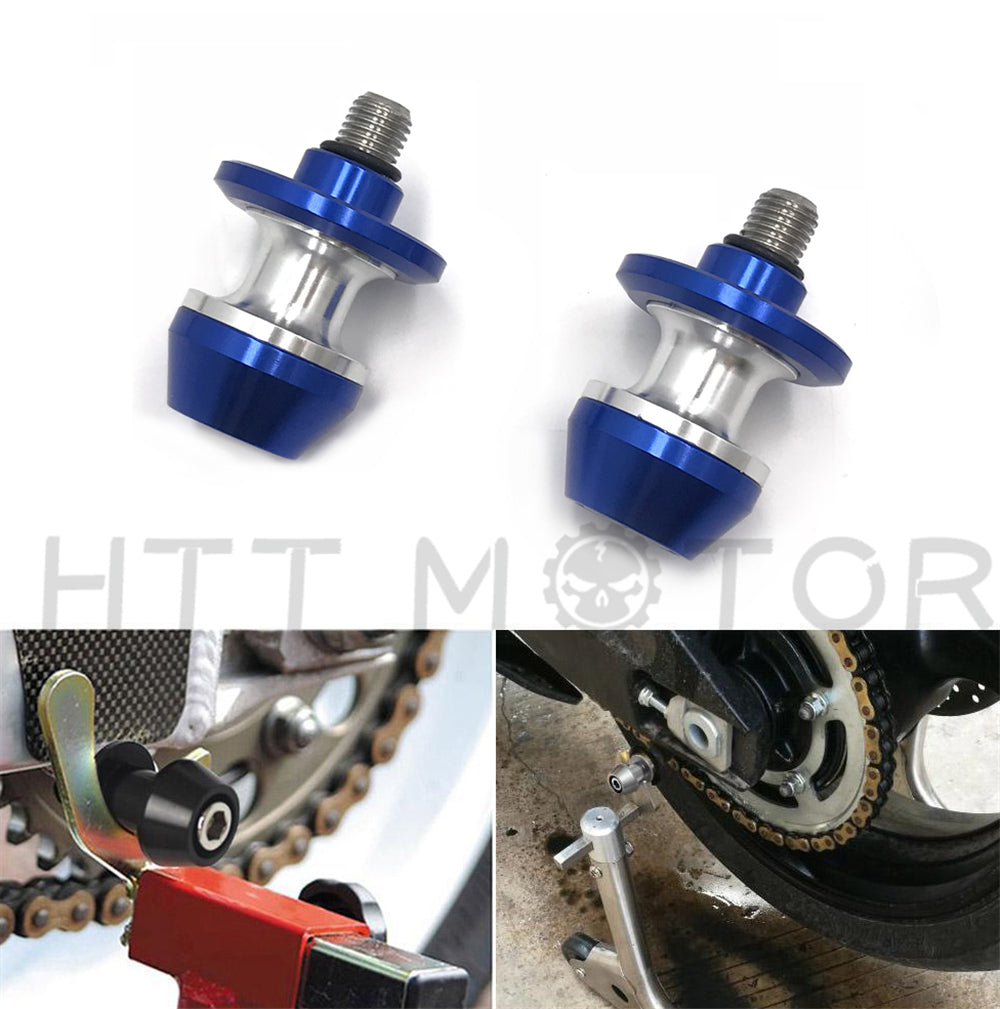 Universal Motorcycle CNC Swingarm Swing Arm Spools Sliders Stand Bobbins 10mm Blue