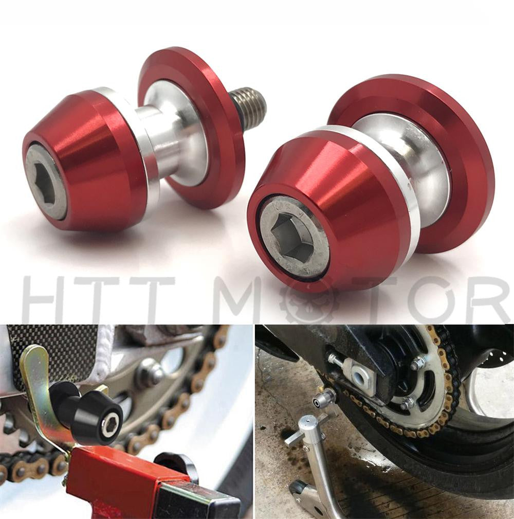 2pcs CNC Swingarm Spools Sliders Universal Motorcycle Starting Screw 6MM red