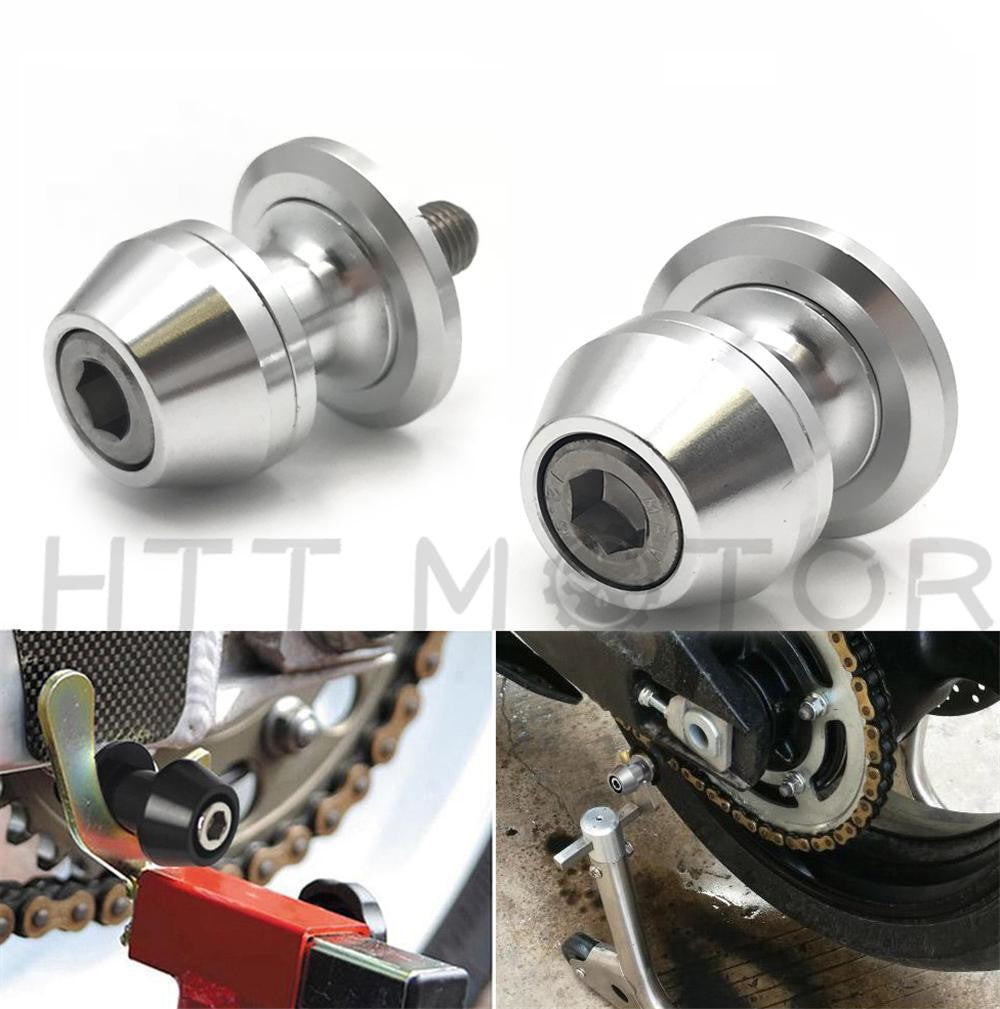 8mm CNC Swingarm Spools Sliders Universal Motorcycle Starting Screw Silver