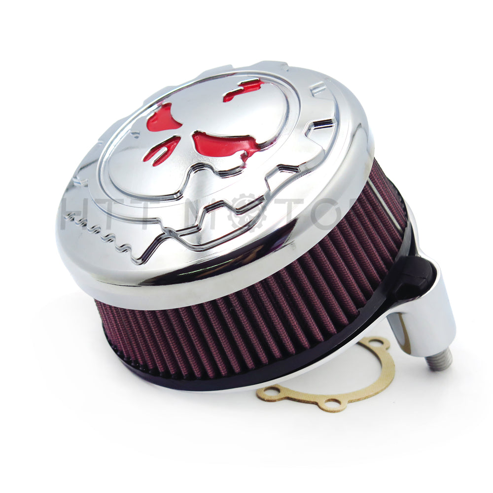 Skull Air Cleaner Kit For Harley 2007-2017 XL w/ Original throttle body Chrome