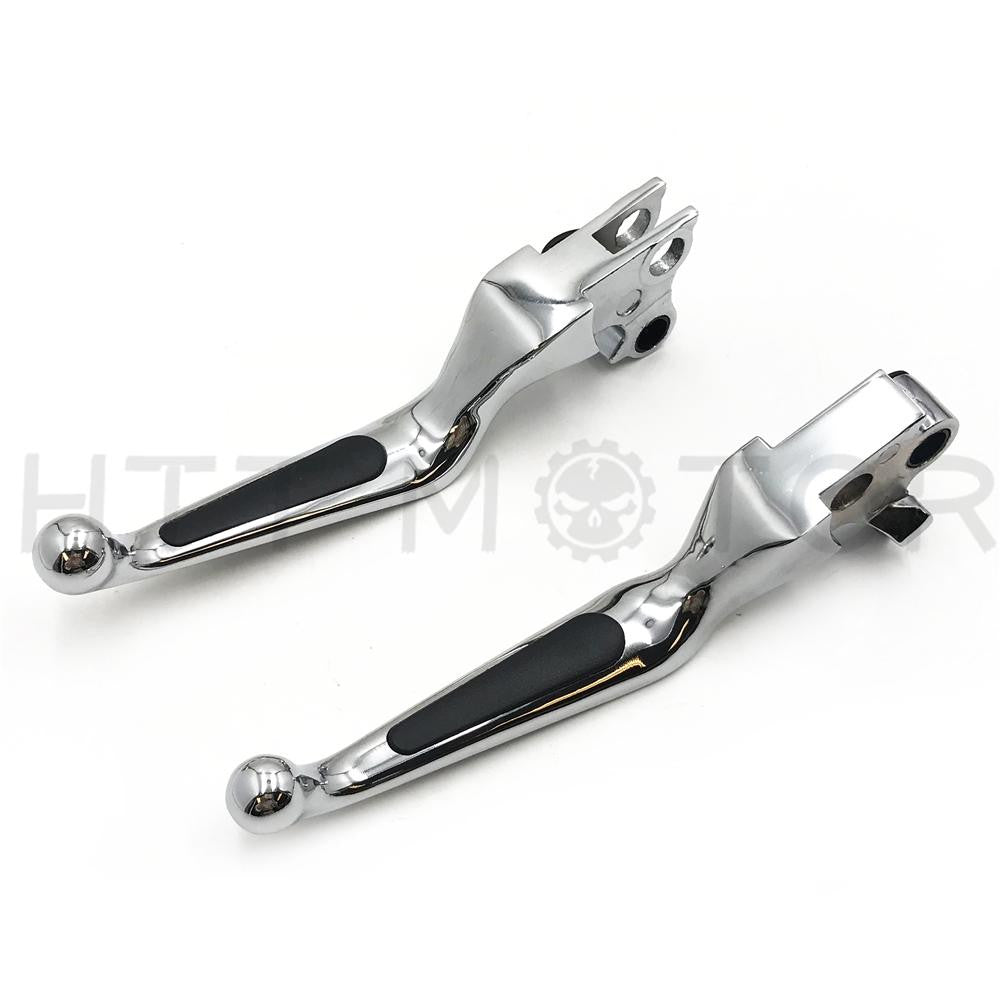 Brake Clutch Hand Lever For Harley XL Dyna Touring Softail Rubber Soft Chrome