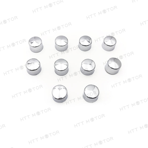 HTTMT 10x Black 3/8" Allen Socket Bolt Cap Covers Dress Kit Fits Harley Misc Hardware