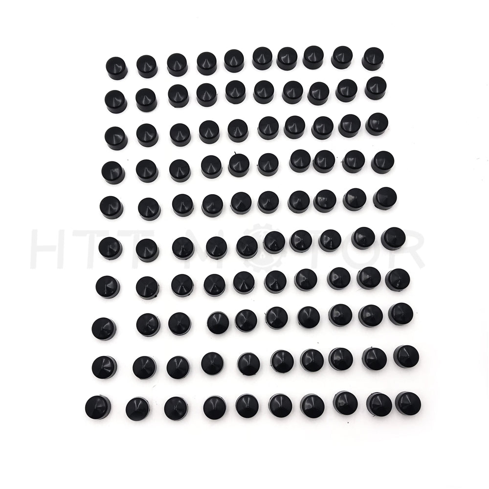 HTTMT- 100 Piece Black 1/4" Allen Socket Bolt Cap Dress Kit Fits Harley Misc Hardware